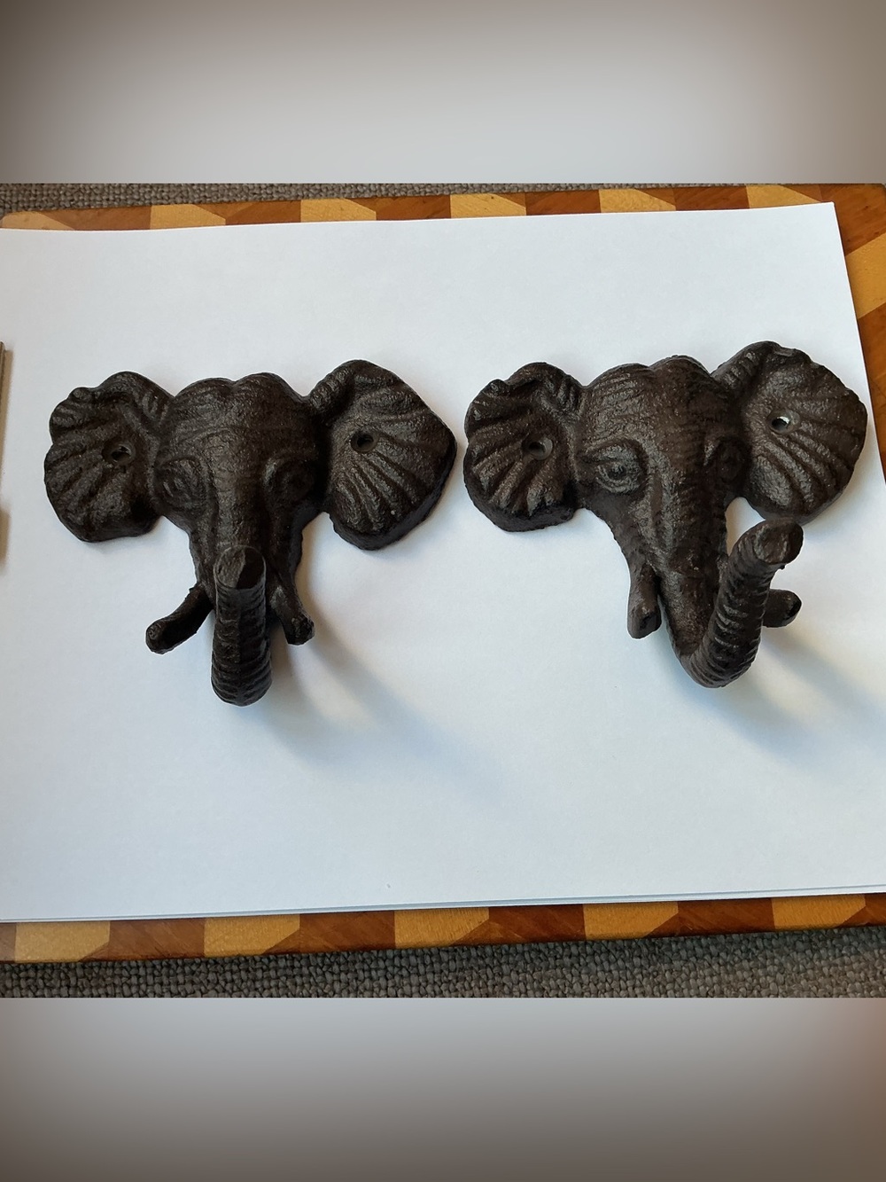 Cast Iron Elephant Head Coat Hooks